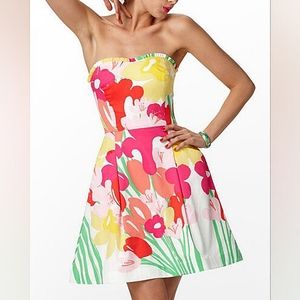 Lilly Pulitzer Blossom Lavish Lilly's Place Floral May Flower Strapless Dress